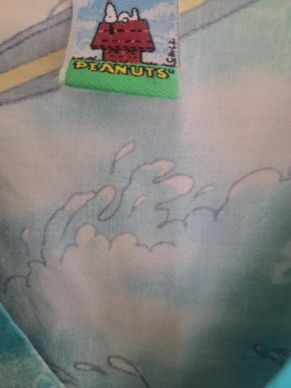 Peanuts Snoopy Summer Surfer Beach Scrub Top Turquoise M Medium Women's - Picture 6 of 6